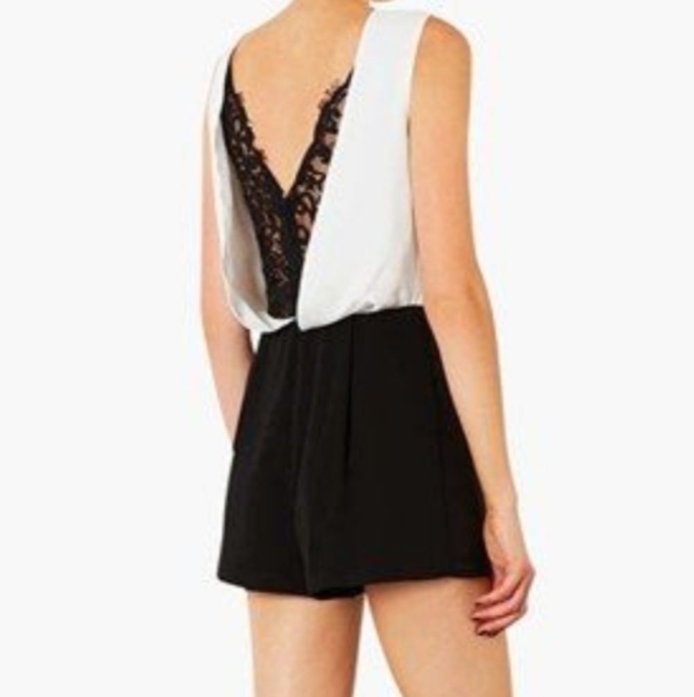 Topshop Lace‎ Back Colorblock Romper